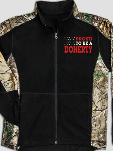 Family Flag Black/Realtree Camo Camo Microfleece Full Zip Jacket