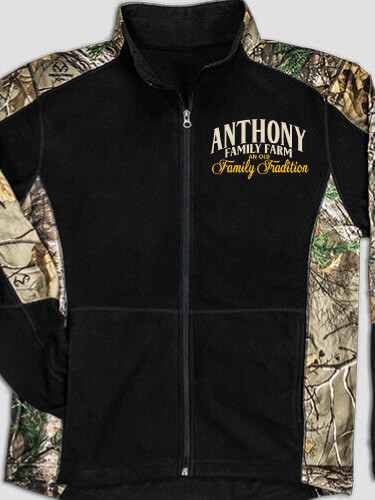 Farming Family Tradition Black/Realtree Camo Camo Microfleece Full Zip Jacket