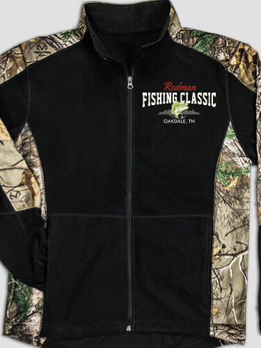 Fishing Classic Black/Realtree Camo Camo Microfleece Full Zip Jacket