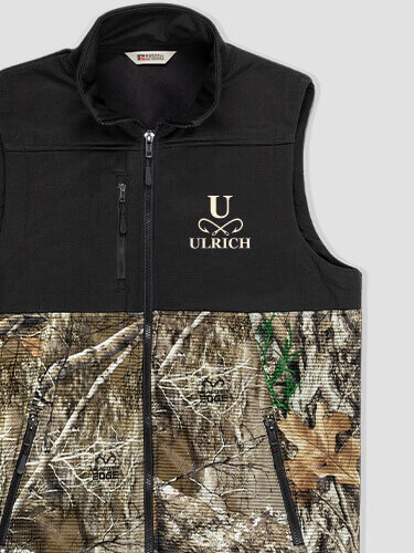 Fishing Monogram Black/Realtree Camo Embroidered 2-Tone Camo Vest