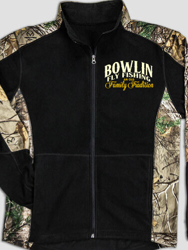 Fly Fishing Family Tradition Black/Realtree Camo Camo Microfleece Full Zip Jacket