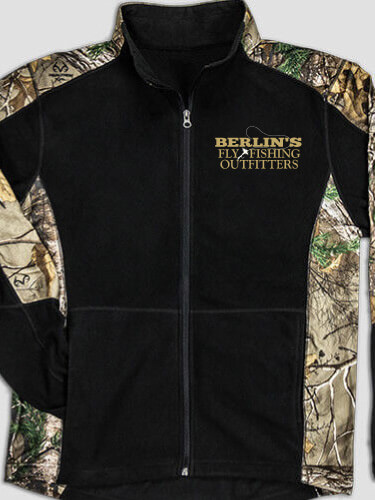 Fly Fishing Black/Realtree Camo Camo Microfleece Full Zip Jacket