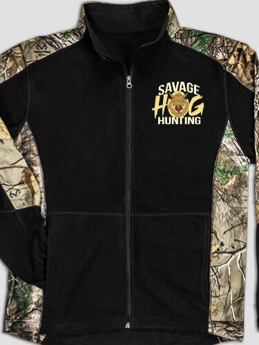 Hog Hunting Black/Realtree Camo Camo Microfleece Full Zip Jacket