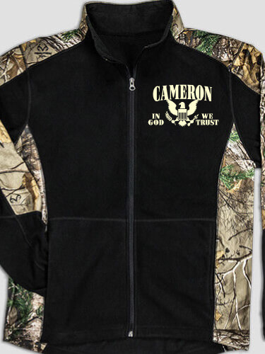 In God We Trust Black/Realtree Camo Camo Microfleece Full Zip Jacket