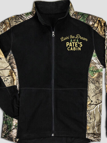 Livin' The Dream Cabin Black/Realtree Camo Camo Microfleece Full Zip Jacket