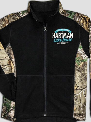 Livin' The Dream Lake House Black/Realtree Camo Camo Microfleece Full Zip Jacket