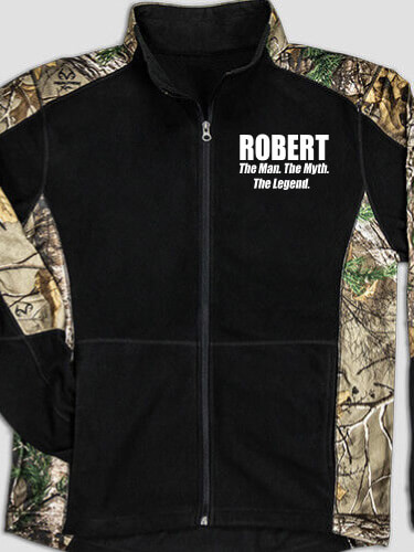 Man Myth Legend Black/Realtree Camo Camo Microfleece Full Zip Jacket