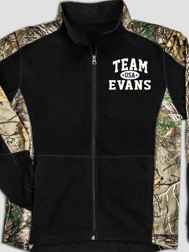 Team USA Black/Realtree Camo Camo Microfleece Full Zip Jacket