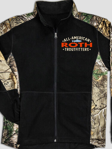Troutfitters Black/Realtree Camo Camo Microfleece Full Zip Jacket
