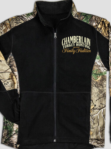 Turkey Hunting Family Tradition Black/Realtree Camo Camo Microfleece Full Zip Jacket