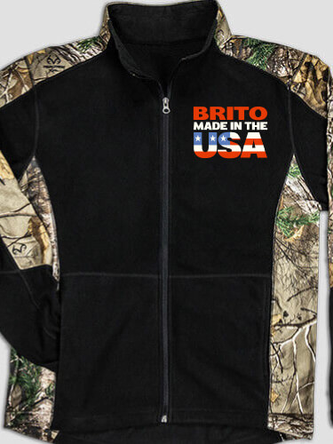 USA Family Black/Realtree Camo Camo Microfleece Full Zip Jacket