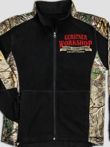 Workshop Black/Realtree Camo Camo Microfleece Full Zip Jacket