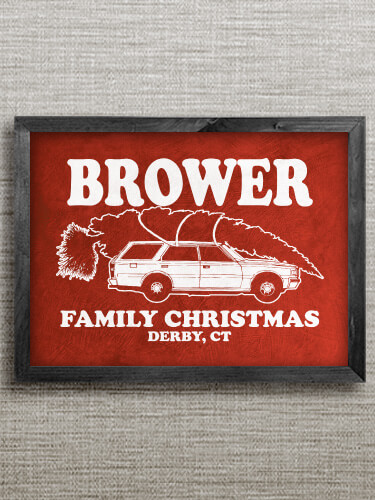 Retro Family Christmas Black Framed Wall Art 16.5 x 12.5