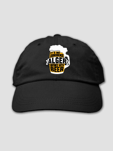 Rhymes With Beer Black Embroidered Hat