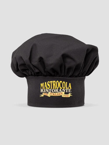 Ristorante Black Embroidered Chef Hat