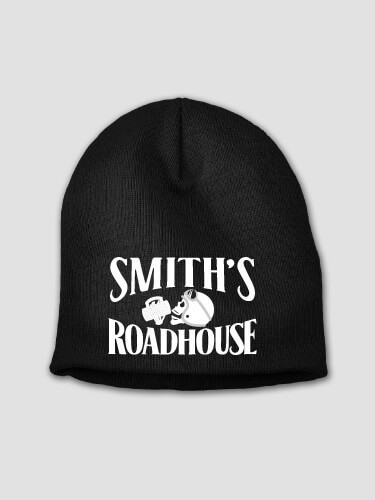 Roadhouse Black Embroidered Beanie