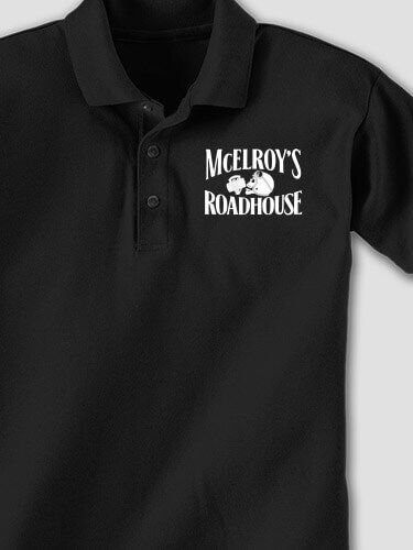 Roadhouse Black Embroidered Polo Shirt