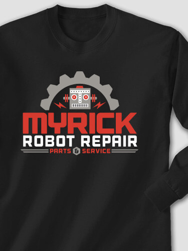 Robot Repair Black Adult Long Sleeve