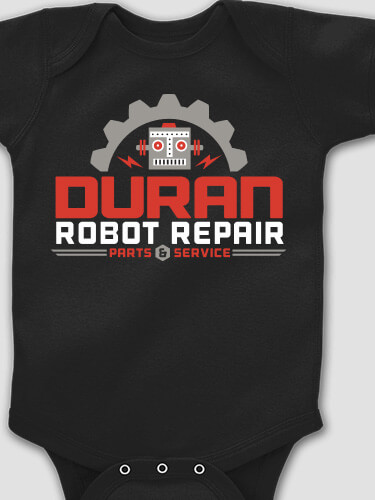 Robot Repair Black Baby Bodysuit