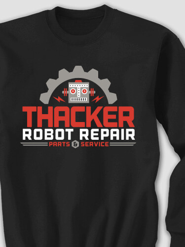 Robot Repair Black Adult Sweatshirt