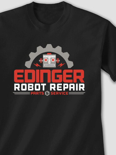 Robot Repair Black Adult T-Shirt