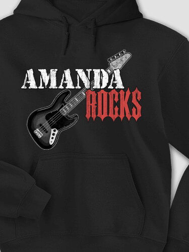 Rocks Bass Black Adult Hooded Sweatshirt