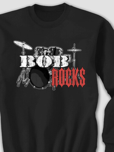 Rocks Drums Black Adult Sweatshirt