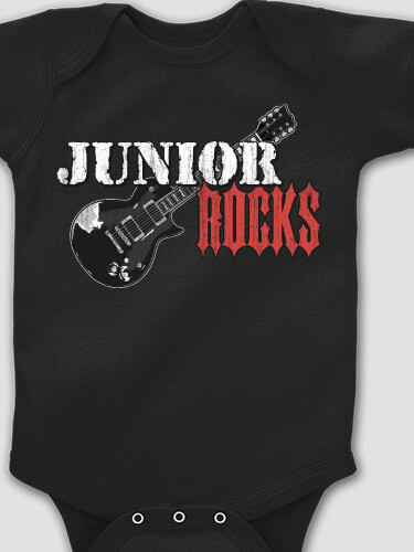Rocks Guitar Black Baby Bodysuit