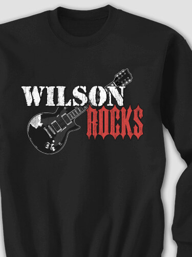 Rocks Guitar Black Adult Sweatshirt