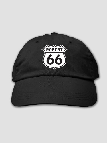 Route 66 Black Embroidered Hat