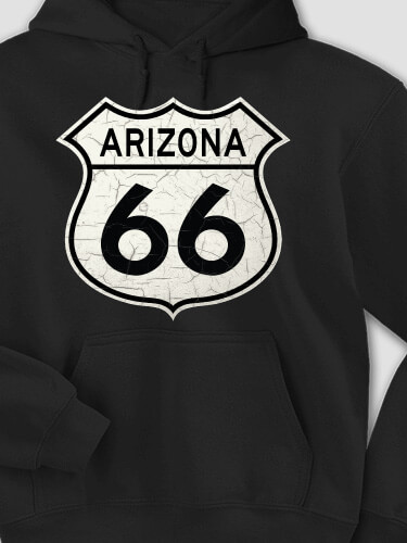 Route 66 Black Adult Hooded Sweatshirt