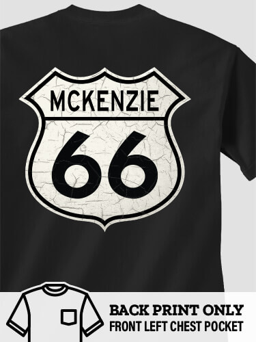 Route 66 Black Pocket Adult T-Shirt
