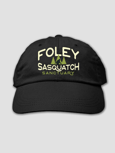 Sasquatch Sanctuary Black Embroidered Hat