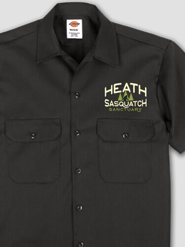 Sasquatch Sanctuary Black Embroidered Work Shirt