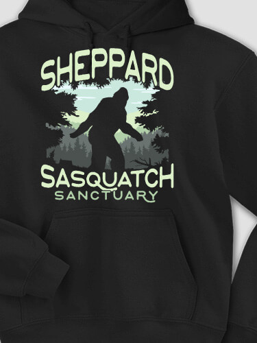 Sasquatch Sanctuary Black Adult Hooded Sweatshirt