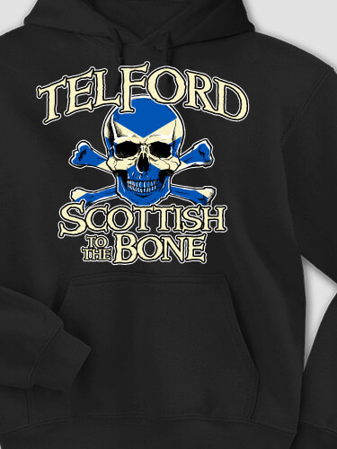 Scottish to the Bone Black Adult Hooded Sweatshirt