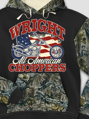 All American Choppers Black/SFG Camo Adult 2-Tone Camo Hooded Sweatshirt