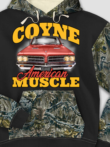 American Muscle Car Black/SFG Camo Adult 2-Tone Camo Hooded Sweatshirt