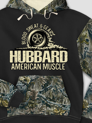 American Muscle Black/SFG Camo Adult 2-Tone Camo Hooded Sweatshirt