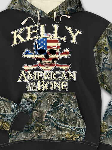 American to the Bone Black/SFG Camo Adult 2-Tone Camo Hooded Sweatshirt