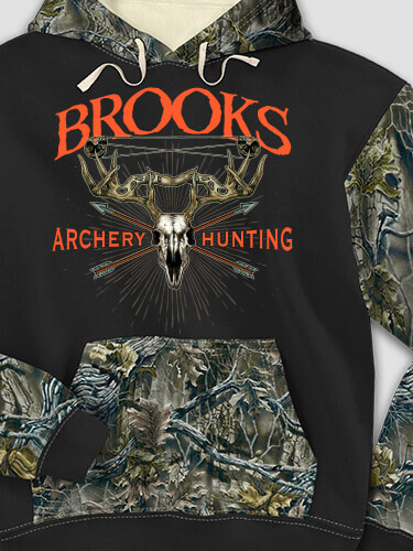 Archery Hunting Black/SFG Camo Adult 2-Tone Camo Hooded Sweatshirt