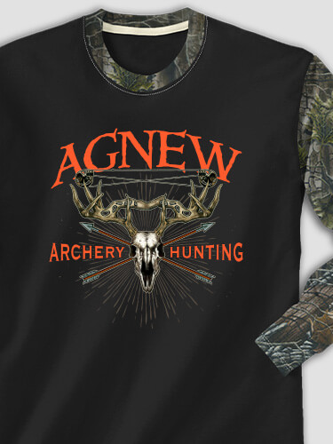 Archery Hunting Black/SFG Camo Adult 2-Tone Camo Long Sleeve T-Shirt