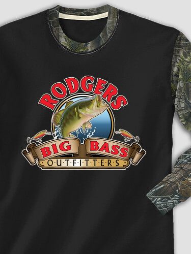 Big Bass Outfitters Black/SFG Camo Adult 2-Tone Camo Long Sleeve T-Shirt