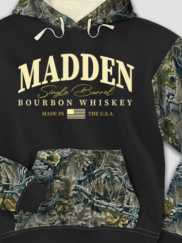 Bourbon Whiskey Black/SFG Camo Adult 2-Tone Camo Hooded Sweatshirt