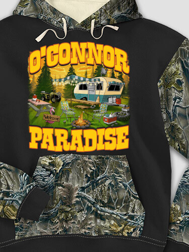 Camper's Paradise Black/SFG Camo Adult 2-Tone Camo Hooded Sweatshirt