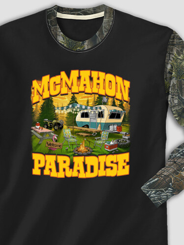 Camper's Paradise Black/SFG Camo Adult 2-Tone Camo Long Sleeve T-Shirt