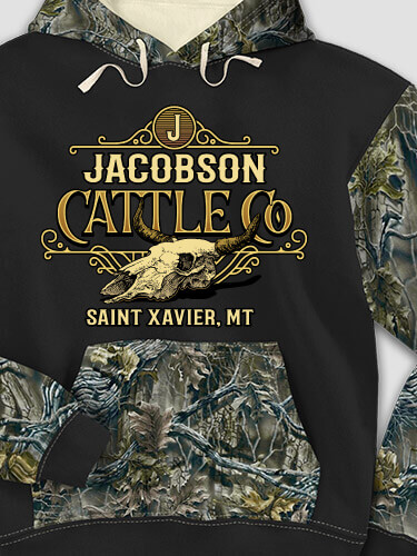 Cattle Company Black/SFG Camo Adult 2-Tone Camo Hooded Sweatshirt