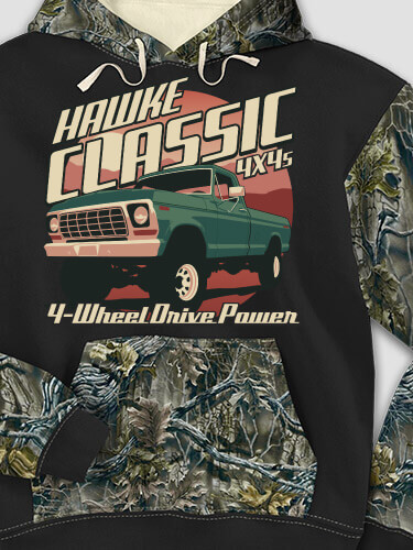 Classic 4X4s Black/SFG Camo Adult 2-Tone Camo Hooded Sweatshirt