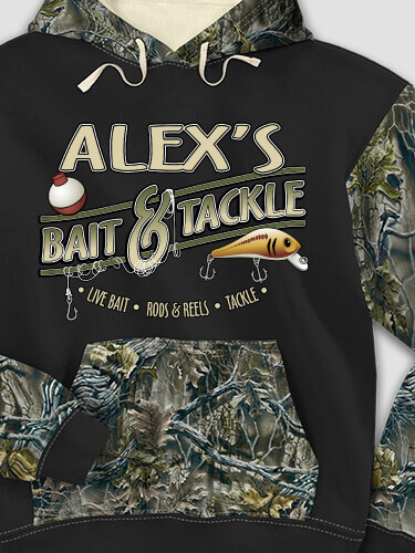 Classic Bait and Tackle Black/SFG Camo Adult 2-Tone Camo Hooded Sweatshirt