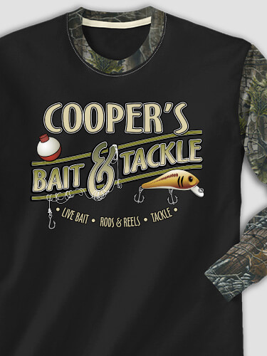 Classic Bait and Tackle Black/SFG Camo Adult 2-Tone Camo Long Sleeve T-Shirt